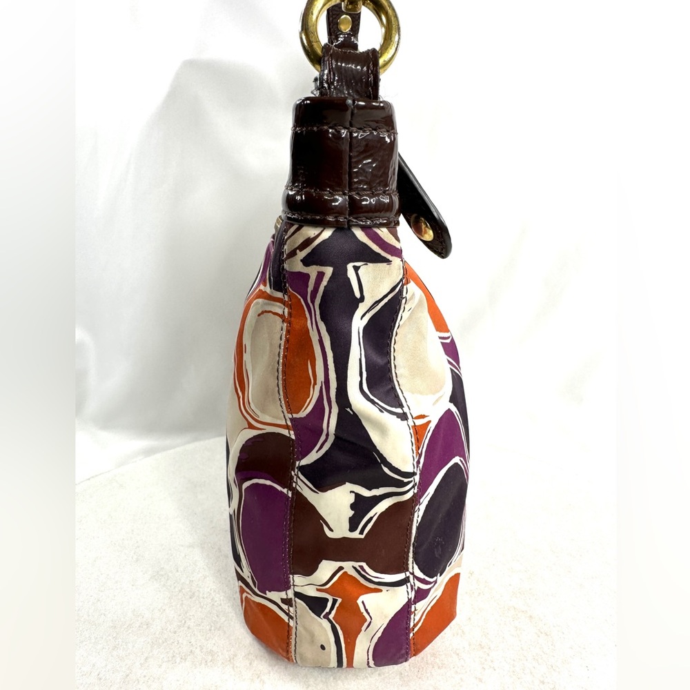 Coach Ashley F20016 Hand Drawn Scarf Print Multicolor Hippie Shoulder Bag Purse - Picture 6 of 14